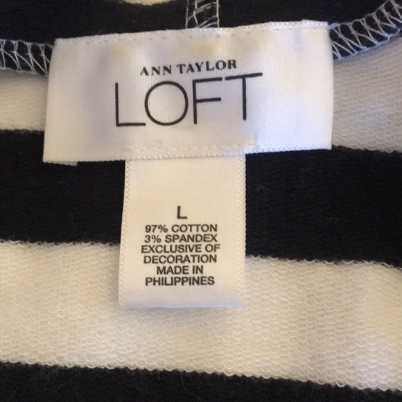 LOFT Striped Hoodie Jacket with Zipper Size Large - Picture 2 of 5